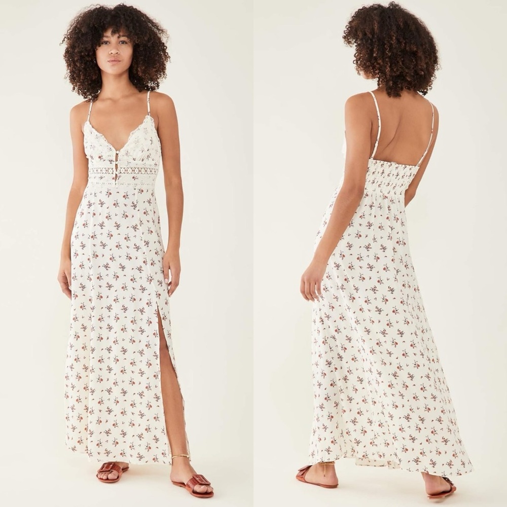 Free People Intimately Out & About Maxi Slip Dress in Ivory